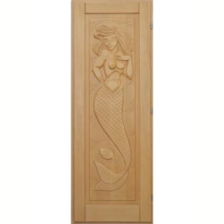 Деревянная дверь для бани DoorWood Русалка Кавказская Липа 1900х700. Фото №1