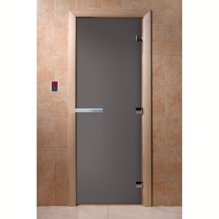 Дверь для саун DoorWood Графит матовая 190х70 (по коробке). Фото №1