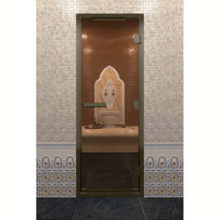 Дверь DoorWood Хамам в Бронзовом профиле, стекло бронза, 200х80 (по коробке). Фото №1