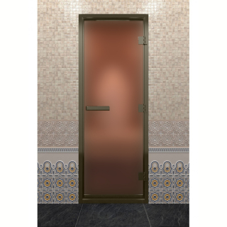 Дверь DoorWood Хамам в Бронзовом профиле, стекло бронза матовая, 190х70 (по коробке). Фото №1