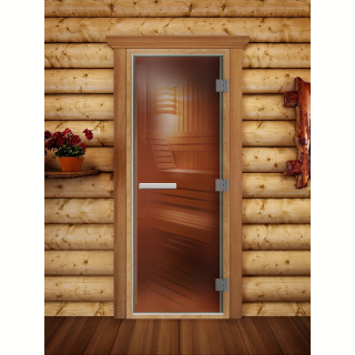 Дверь для бани и сауны DoorWood Престиж Лайт, бронза, 190х70. Фото №1