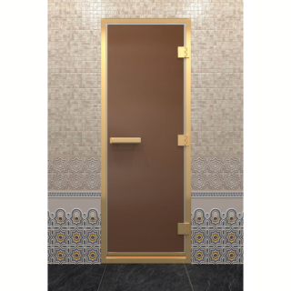 Дверь DoorWood Хамам В Золотом Профиле Бронза матовая 210х90 (по коробке). Фото №1