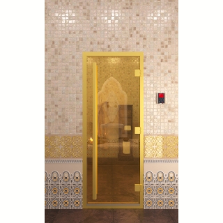Дверь для турецкой бани DoorWood Престиж Хамам Золото Матовое 200х80 (по коробке). Фото №1