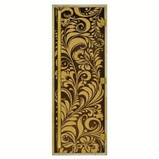 Дверь для сауны и бани DoorWood Золотая Венеция Престиж Luxary Gold 190х70 (по коробке). Фото №1