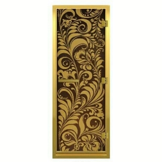 Дверь для турецкой бани DoorWood Золотая Венеция Хамам Luxary Gold 1968х709. Фото №1