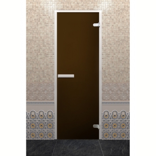 Стеклянная дверь для турецкой бани DoorWood Хамам Лайт Бронза Матовая 2000х800 (по коробке). Фото №1