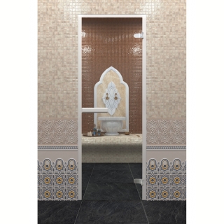 Стеклянная дверь для турецкой бани DoorWood Хамам Лайт Прозрачное 1900х700 (по коробке). Фото №1