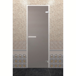 Стеклянная дверь для турецкой бани DoorWood Хамам Лайт Сатин 1900х700 (по коробке). Фото №1