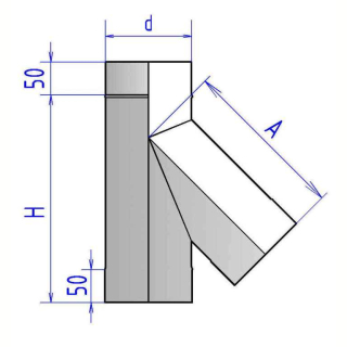 Тройник 45° - 1ТР45 AISI 321 (1 мм), D 115. Фото №2