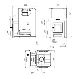 Дровяная печь для бани Ермак 20 Классика. Фото № 3