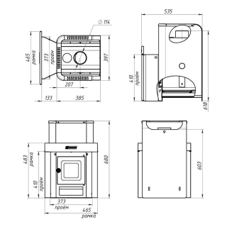 Газо-дровяная банная печь Ермак Уралочка 12 (Сталь). Фото № 4