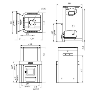 Газо-дровяная банная печь Ермак Уралочка 24 (Нержавейка). Фото № 3