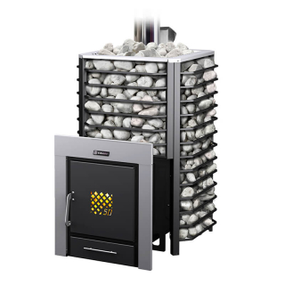 Дровяная печь для бани Ермак 50 Сетка PRO (Нержавейка). Фото № 1