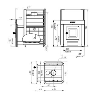 Дровяная печь для бани Ермак 16 Сетка Классика. Фото № 3