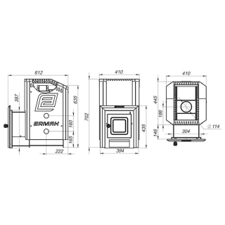Дровяная печь для бани Ермак 12 Стандарт (Сталь). Фото № 3