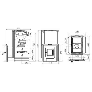 Дровяная печь для бани Ермак 24 Стандарт (Сталь). Фото № 4