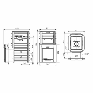 Дровяная печь для бани Ермак 30 Сетка Стандарт (Сталь). Фото № 4