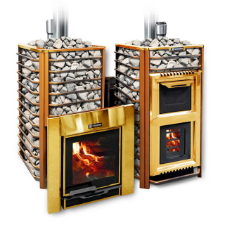 Дровяная печь для бани Ермак 30 Сетка Люкс Gold, с панорамным стеклом (Нержавейка). Фото № 2