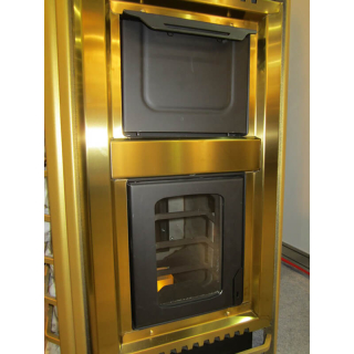 Дровяная печь для бани Ермак 30 Сетка Люкс Gold, с панорамным стеклом (Нержавейка). Фото № 8