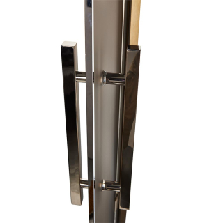 Дверь стеклянная для хамам Grandis GS 8x19 Бронза матовая, бронзовый профиль. Фото №5