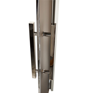 Дверь стеклянная для хамам Grandis GS 7x19 Бронза матовая, серебристый профиль. Фото №5