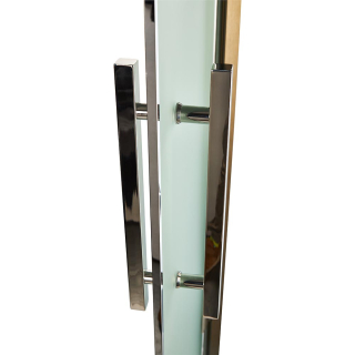 Дверь стеклянная для хамам Grandis GS 9x19 Сатин, бронзовый профиль. Фото №5
