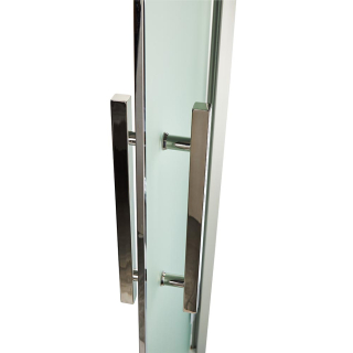 Дверь стеклянная для хамам Grandis GS 7x19 Сатин, серебристый профиль. Фото №5