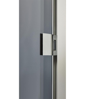 Дверь стеклянная для сауны Grandis GS 8x20 Графит, серебристый профиль. Фото №4