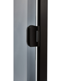 Дверь стеклянная для сауны Grandis GS 7x21 Графит, чёрный профиль. Фото №4