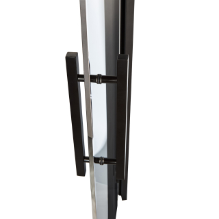 Дверь стеклянная для хамам Grandis GS 8x20 Графит, чёрный профиль. Фото №5