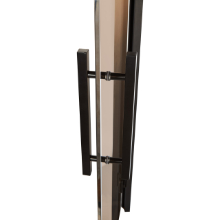 Дверь стеклянная для хамам Grandis GS 9x20 Бронза, чёрный профиль. Фото №5