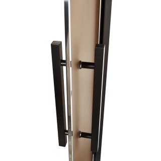 Дверь стеклянная для хамам Grandis GS 9x20 Бронза матовая, чёрный профиль. Фото №5