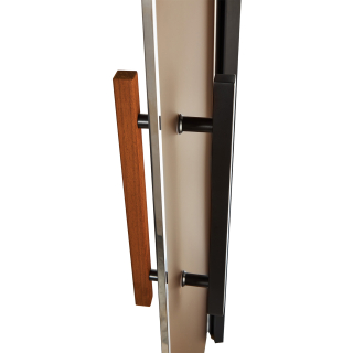 Дверь стеклянная для сауны Grandis GS 7x20 Бронза матовая, чёрный профиль. Фото №5