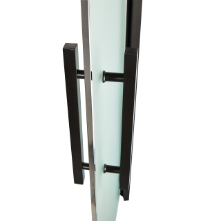 Дверь стеклянная для хамам Grandis GS 7x19 Сатин, чёрный профиль. Фото №5