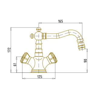 Смеситель на биде Bronze De Luxe ROYAL двухручковый 10217. Фото №2