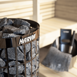 Печь для сауны Harvia Cilindro PC70 Black Steel, со встроенным пультом. Фото №3
