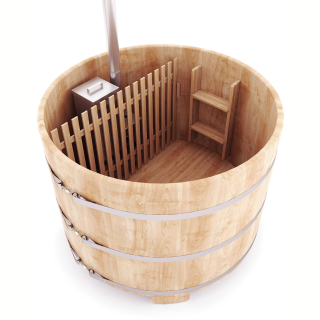Кедровый бассейн офуро со встроенной дровяной печью ( 120*150*4 ). Фото №2