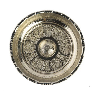 Чаша латунная для хамама серебро диаметр 16 см. Фото №4