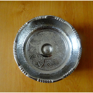 Чаша латунная для хамама серебро диаметр 16 см. Фото №6