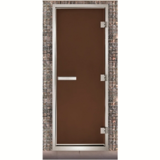 Дверь для паровых Maestro Woods Арабика бронза матовая (серая фурнитура) 700х2100 правая. Фото №1