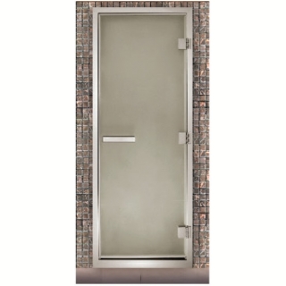 Дверь для паровых Maestro Woods Арабика сатин (серая фурнитура) 900х2100 левая. Фото №1