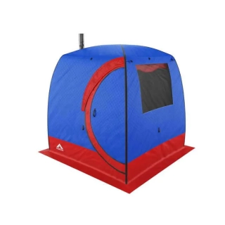 Баня палатка МОРЖ LUX, сине-красный. Фото № 1