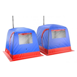 Баня палатка МОРЖ LUX XL, сине-красный. Фото № 8