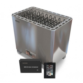 Электрическая печь для сауны Паромакс OCSX 150 B (нерж.) с панелью и блоком управления. Фото №1