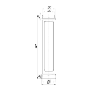 Чугунный дымоход ПроМеталл 130/740 черный. Фото № 2