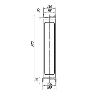 Чугунный дымоход ПроМеталл 115/740 черный. Фото № 2