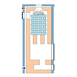 Малая Печь SAMPO для Бани по Серому с Каменной выносной топкой до 15 куб.м. Фото №6