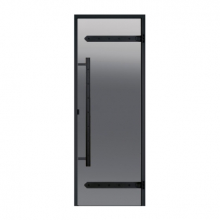 Стеклянная дверь для хамама Harvia Legend ALU 8x19 алюминиевая, серое. Фото №1