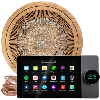Комплект влагостойкой акустики SMART HOME MUSIC 2.0 - Wood R1 (одна колонка, круг). Фото № 1