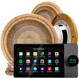 Комплект акустики SMART HOME MUSIC 2.0 - Wood R3 (три колонки, круг). Фото № 1